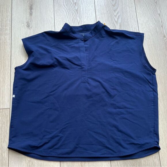 Figs Rafaela Oversized Mandarin Collar Short Sleeve Scrub Top Size XXL - Picture 10 of 16